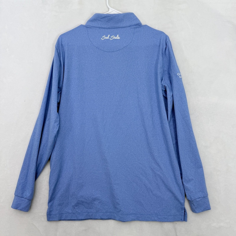 Bad Birdie 1/4 Zip Pullover Mens M Blue Performance Gray Hawk Golf Club - Picture 12 of 12